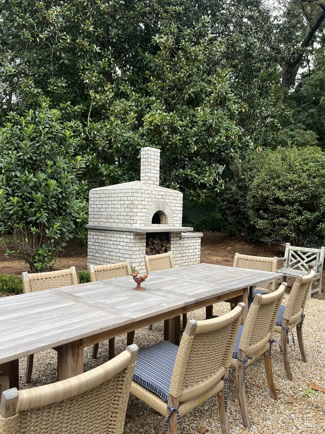 Outdoor dining terrace and garden pizza oven
